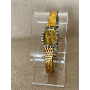 Gruen quartz diamond gold-tone women's watch, working